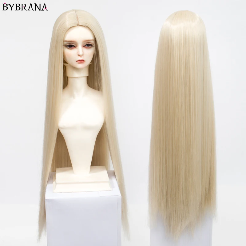 Bybrana 1/3 1/4 1/6 1/8 Bjd парик из высокотемпературного волокна длинные черные золотые