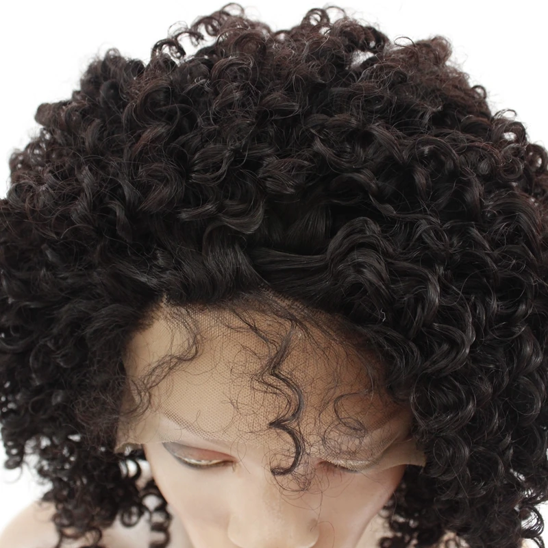 Short Curly Bob Wig For Black Women Afro Kinky Free Part Glueless Synthetic Fiber Natural Soft Lace Heat Resistant |