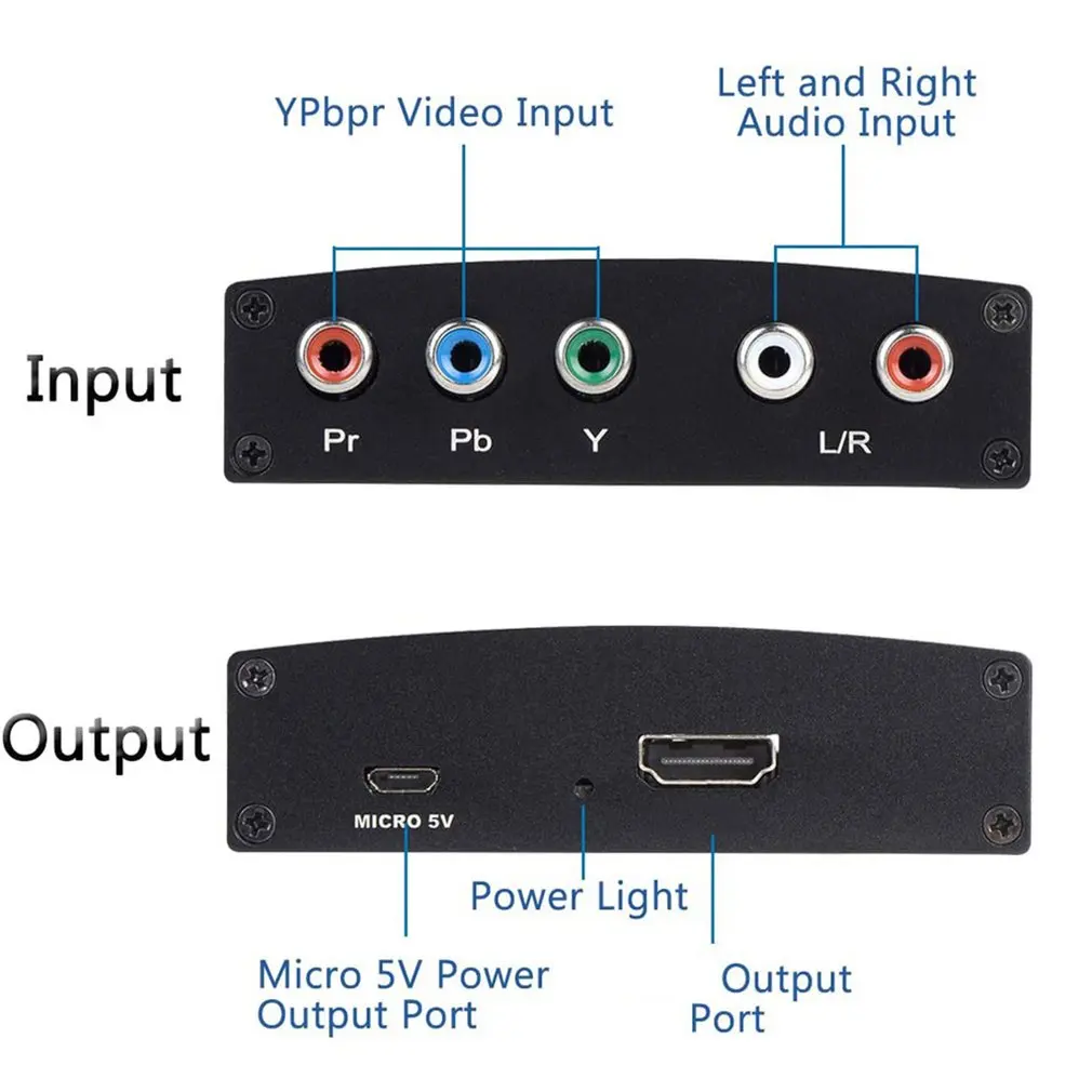 YPbPr R/L to HDMI-compatible Converter Component Video Audio Adapter Splitter for DVD HDTV Monitor Projector | Электроника