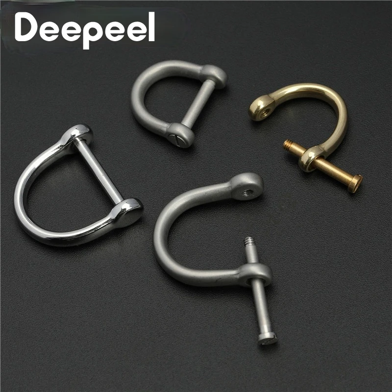 

5 шт. 13/17 мм латунный D-образный крючок Deepeel из нержавеющей стали, винт, съемное кольцо для брелока, подвесная пряжка, «сделай сам», цепочка, крю...