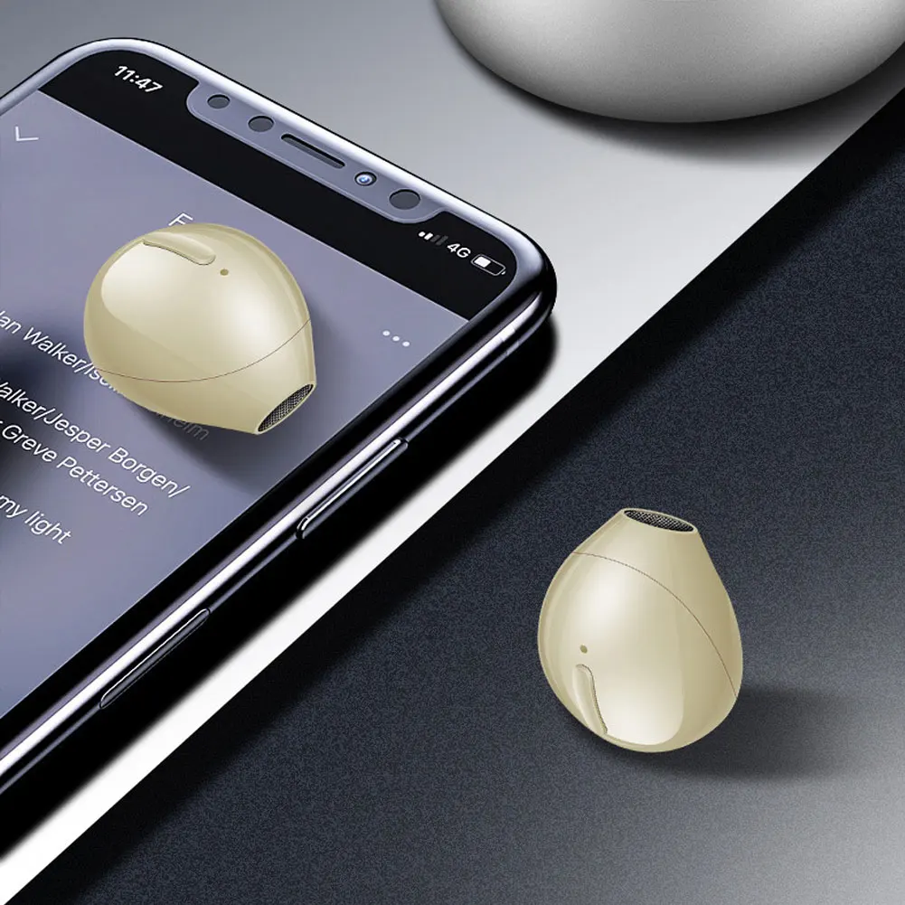 للبيع سماعات بلوتوث صغيرة غير مرئية متوافقة TWS سماعة رأس لاسلكية ستيريو الرياضة سماعات الأذن مع الميكروفون يدوي سماعة