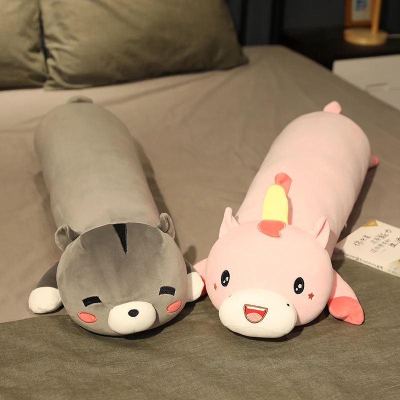 

New Arrive 80cm-120CM Animals Long Pillow Cute Dinosaur Unicorn Pig Cat Deer Dog Plush Toys Soft Stuffed Cushion Gift