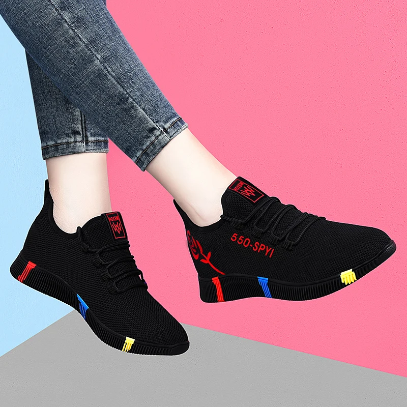 

2020 Hot Sale Running Shoes Women Sport Shoes Outdoor Lace-up Platform Sneakers Air Mesh Breathable Walking Jogging Gym Trainers