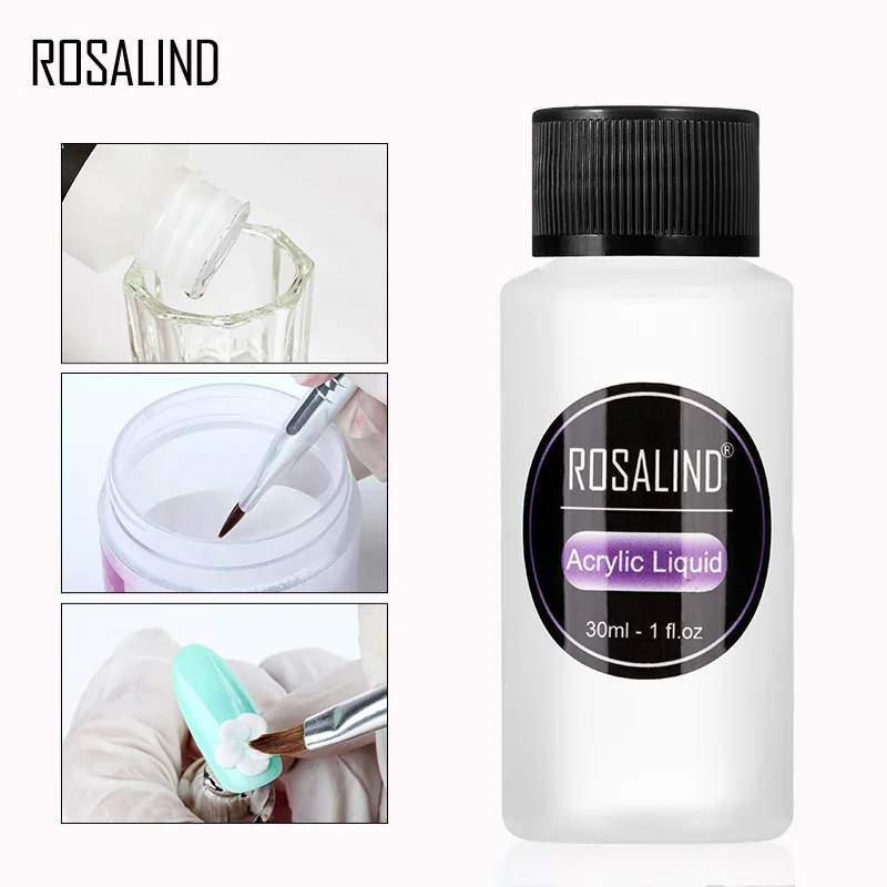 Акриловая пудра ROSALIND для дизайна ногтей прозрачный акриловый порошок маникюра 10