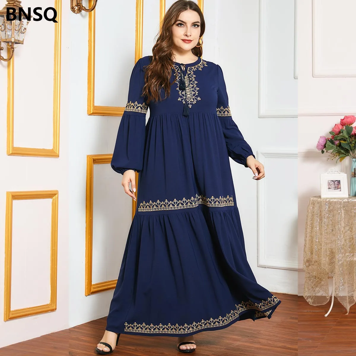 

Ramadan Muslim Dress Women Plus Size Islam Clothing Evening Dresses Woman Abaya Dubai Turkey Arabic Kaftan Robe Vestidos Largos