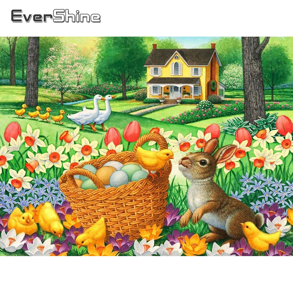 

Evershine алмазная живопись кролик полный квадратный круглый стразы искусство фотодом DIY Вышивка Настенный декор