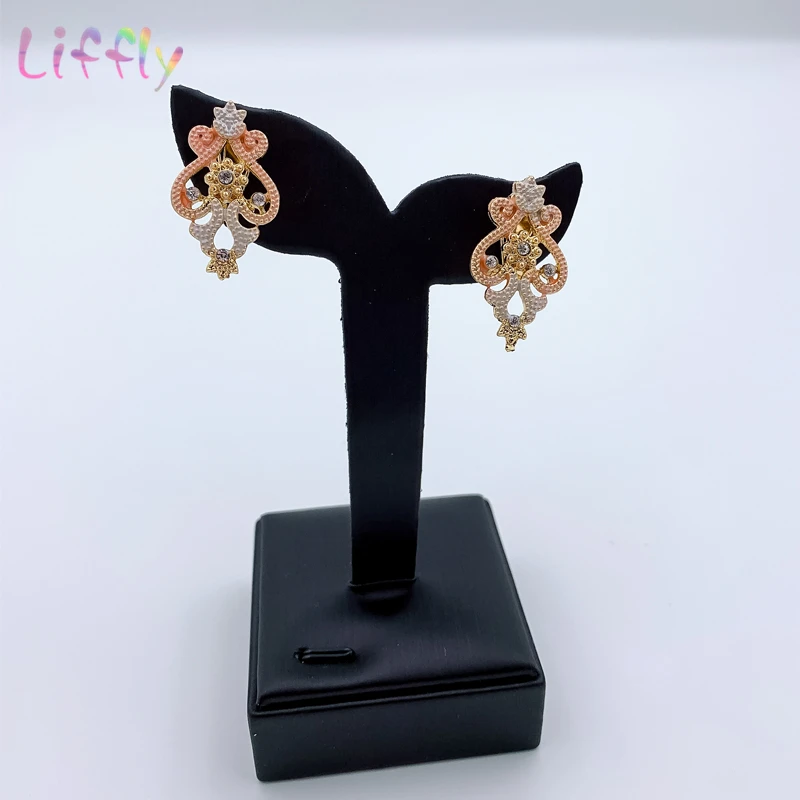 Дубай Золотые Ювелирные наборы для женщин модное ожерелье серьги браслет кольцо