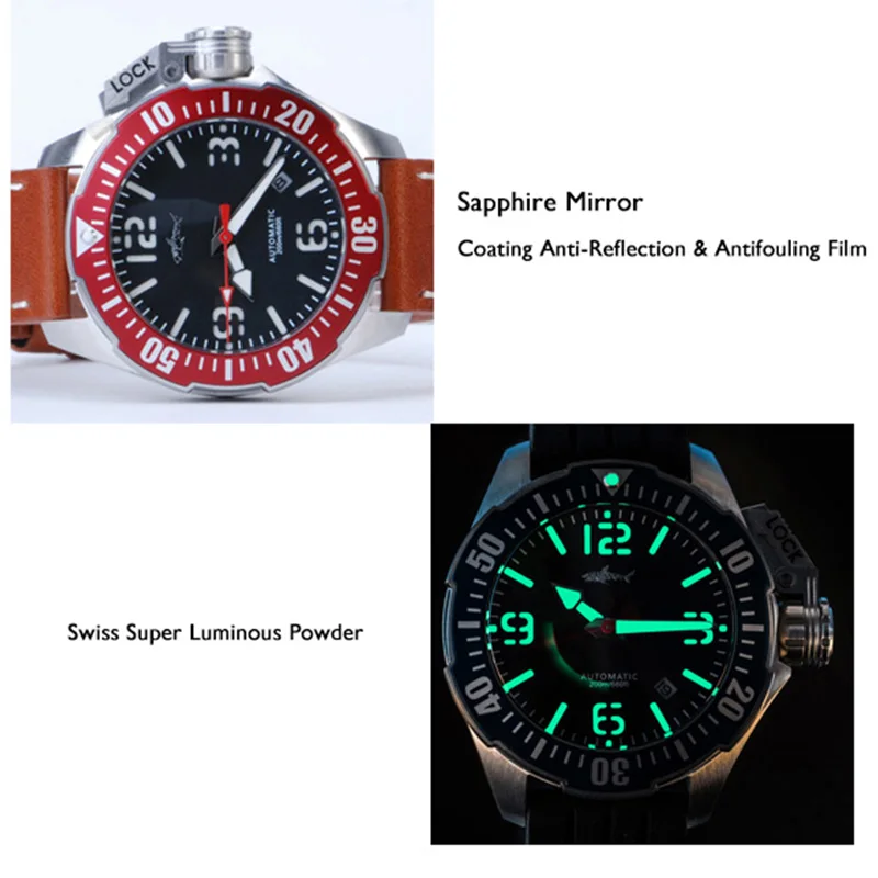 Мужские наручные часы мужские спортивные HEIMDALLR для дайвинга автоматические