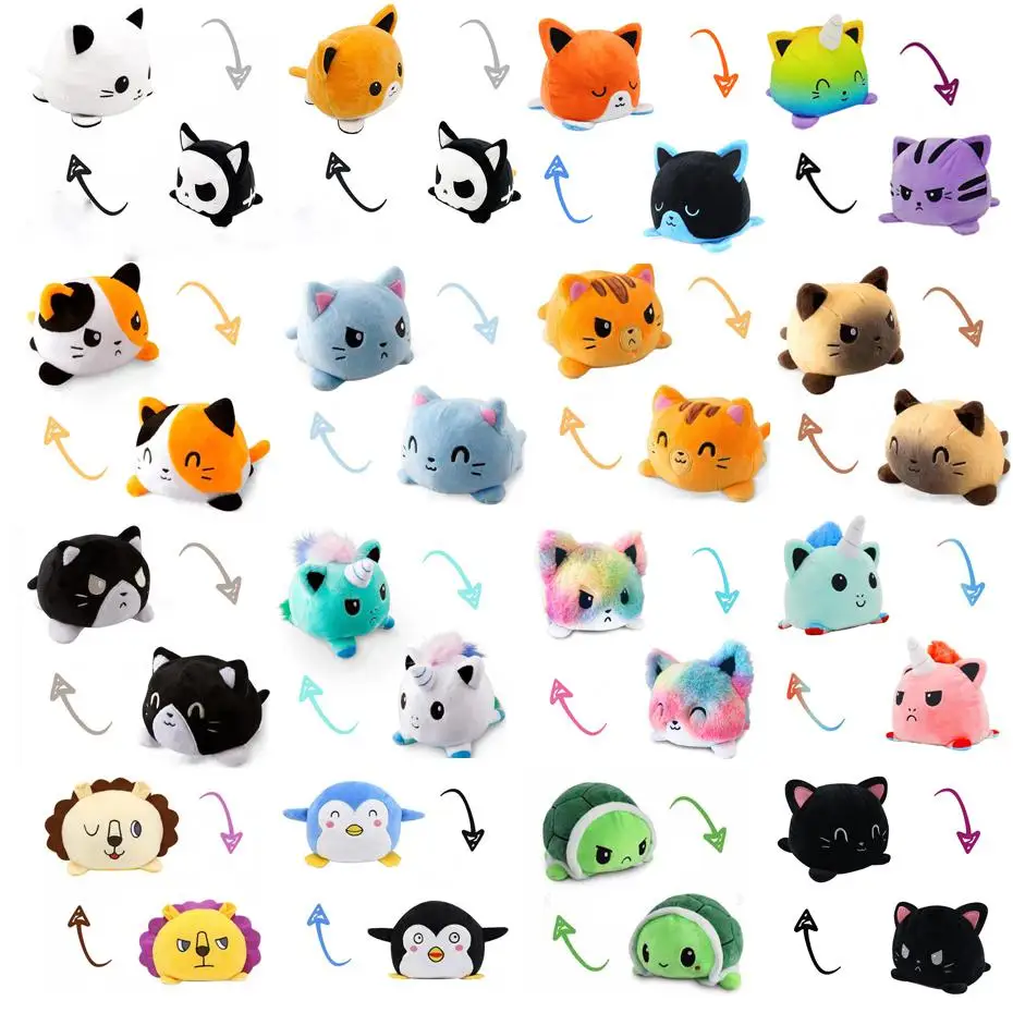 

21 Styles Double Sided Cat Gato Kids Plushie Animals Unicorn Flip Doll Cute Toy Plush Stuffed Doll Children Plush Toy