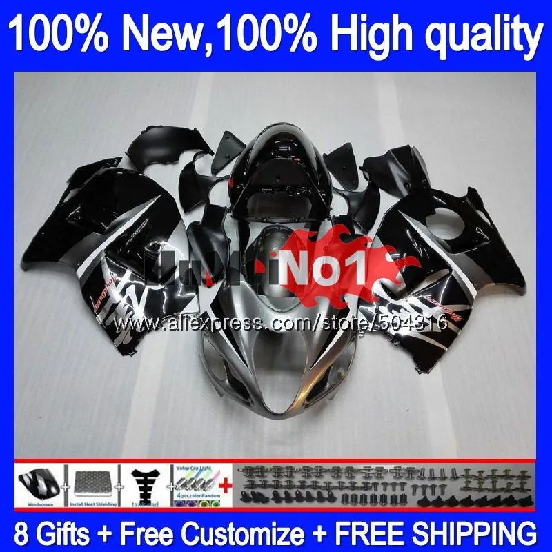 

Body For SUZUKI Hayabusa GSXR-1300 GSXR 1300 Black silvery 27MC.2 GSXR1300 1996 1997 1998 1999 2000 2001 96 97 98 99 01 Fairing
