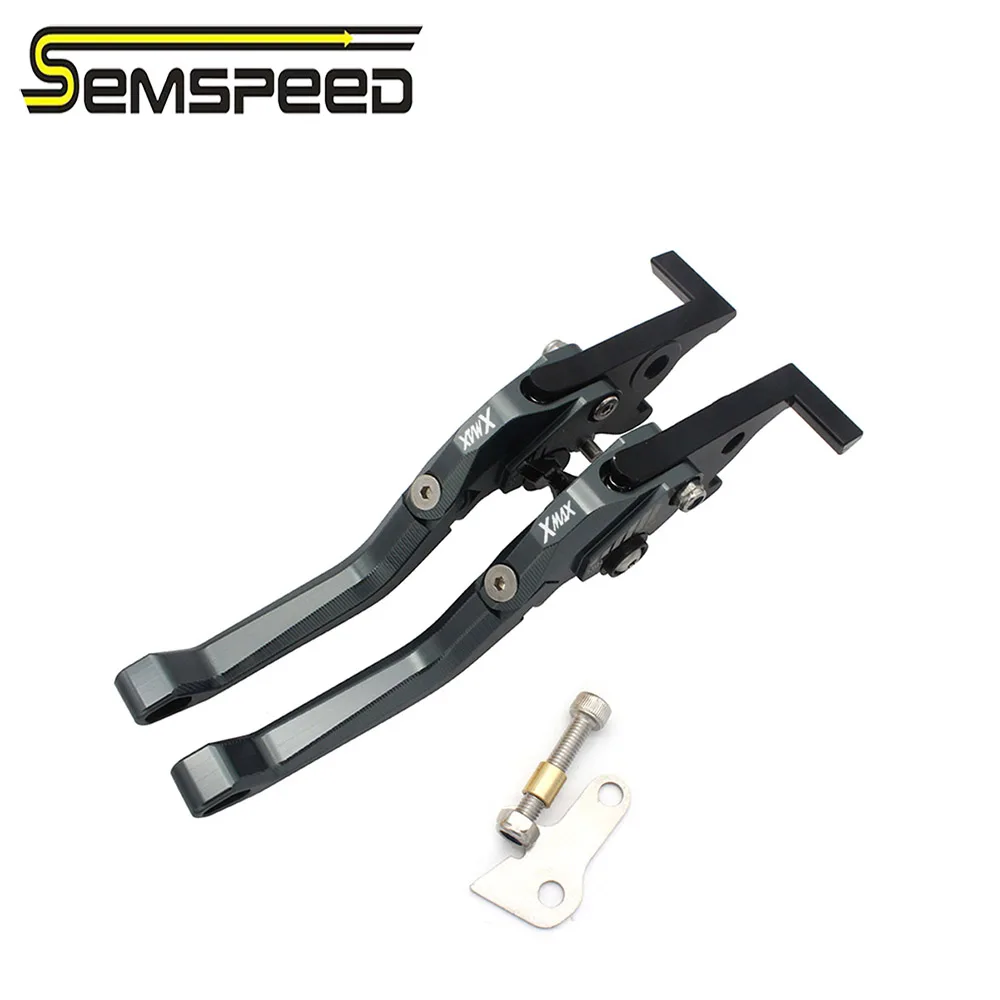 SEMSPEED CNC Мотоцикл Регулируемый XMAX логотип 3D ромбовидная парковка складные рычаги