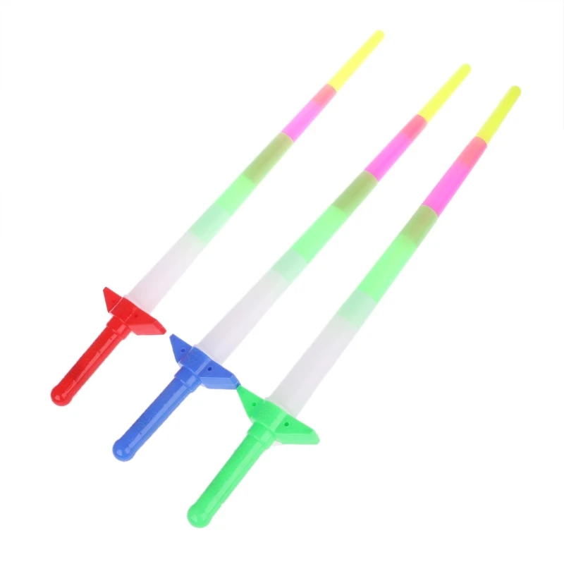 

New Rainbow Sword Extendable Light Up Toys Flashing Wands Led Sticks Party