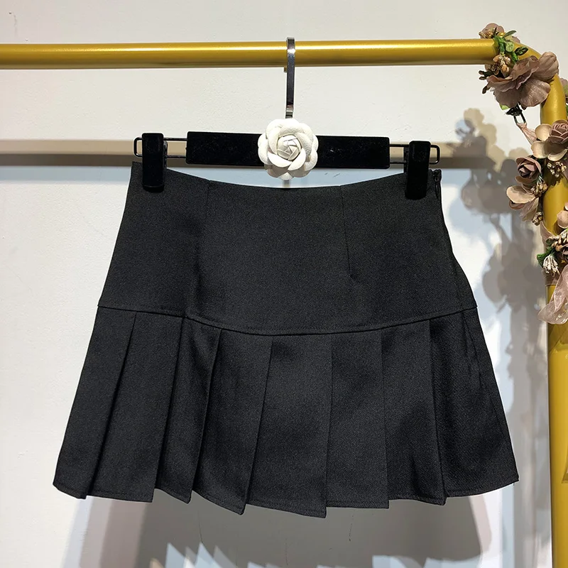 

Sexy White Micro Skirt Ladies Korean Style Summer Miniskirt Hot Skirt accessory Pleated High Waist Mini Skirt Women