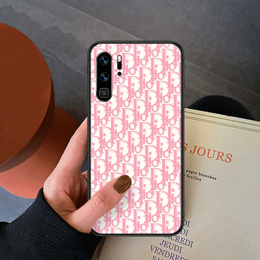 

French Luxury Brand Phone Case For Huawei P Mate Smart 10 20 30 40 Lite Z 2019 Pro Black Cover Silicone Cell Painting Waterproof