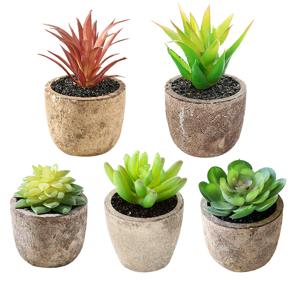 

Artificial Succulent Mini Fake Potted Plants Bonsai Creative Living Room Bedroom Desktop Ornaments Simulation Flowers Fake Plant