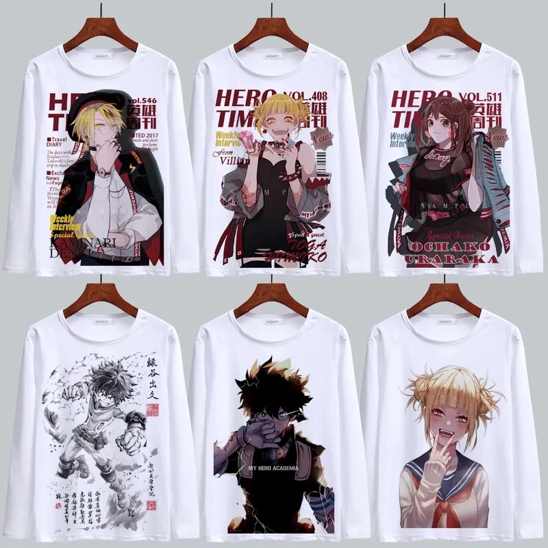 

My Hero Academia Anime Tshirt Clothes Oversized Streetwear E Girl Long-Sleeved T-Shirt Pullover Harajuku Women Tops