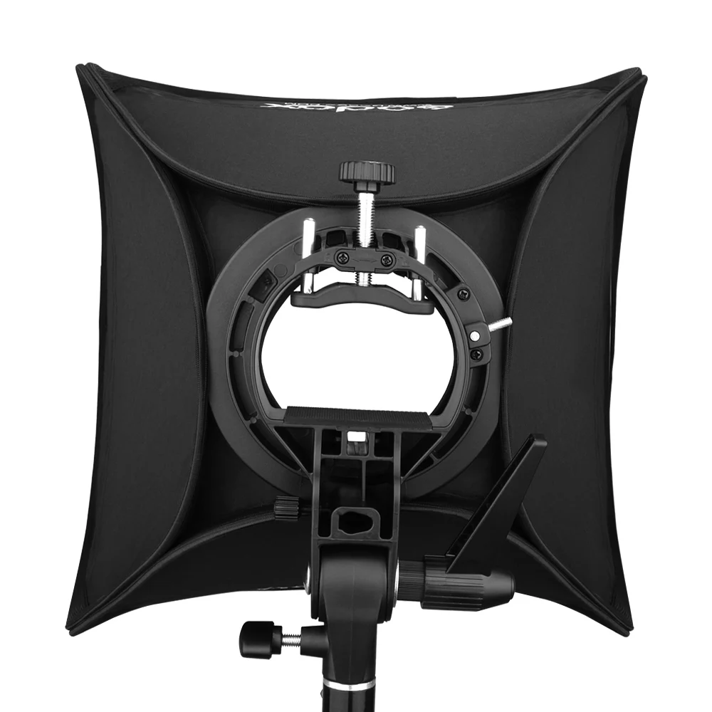 Купить Godox 50x50 см 20x20 дюймов вспышка Speedlite софтбокс + S-образный кронштейн Bowens комплект крепления с 2 м осветительной стойкой для камеры фотографии