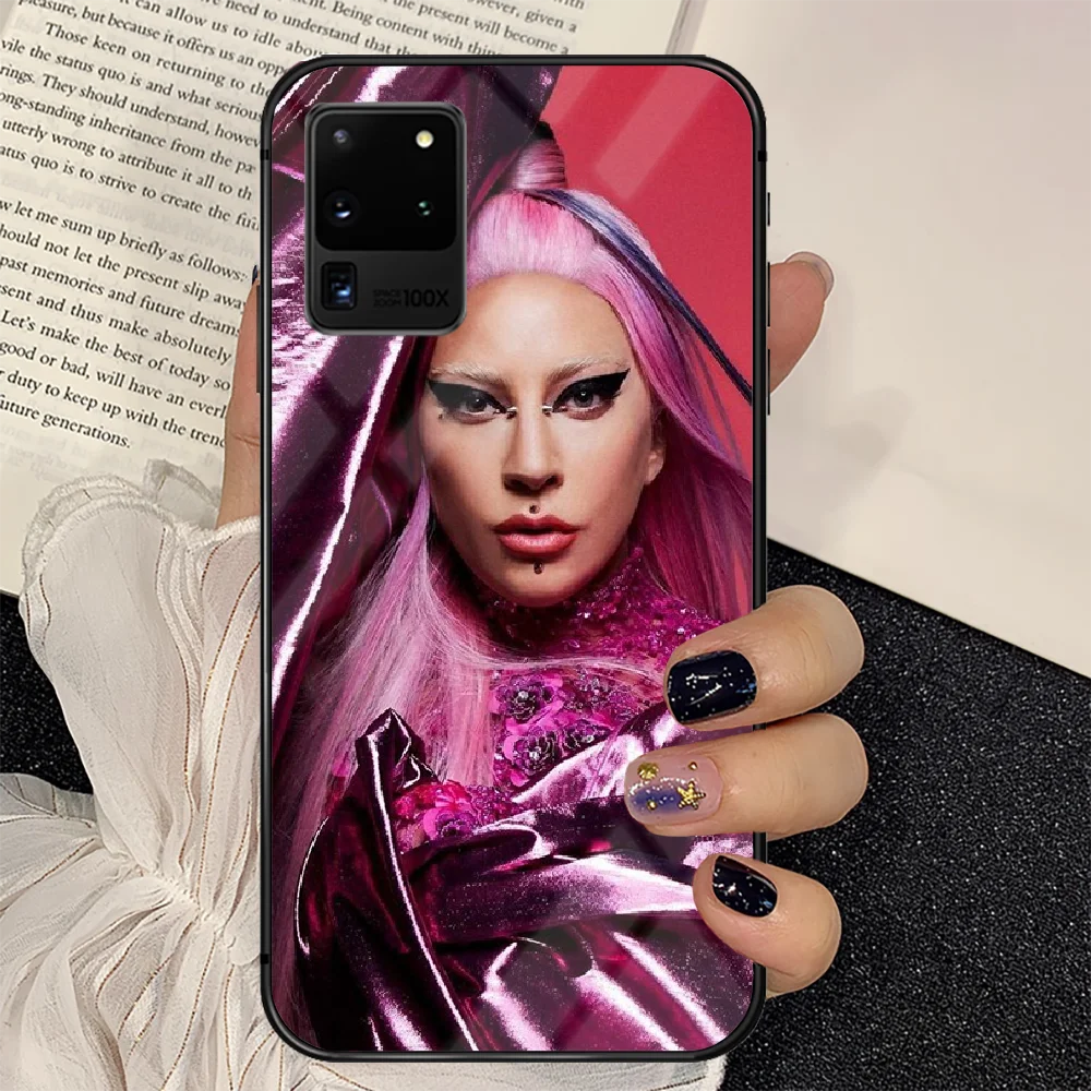 

Lady Gaga Singer Phone Tempered Glass Case Cover For Samsung Galaxy S Note 5 6 9 10 10E 20 21 FE Plus Uitra Waterproof Soft Tpu