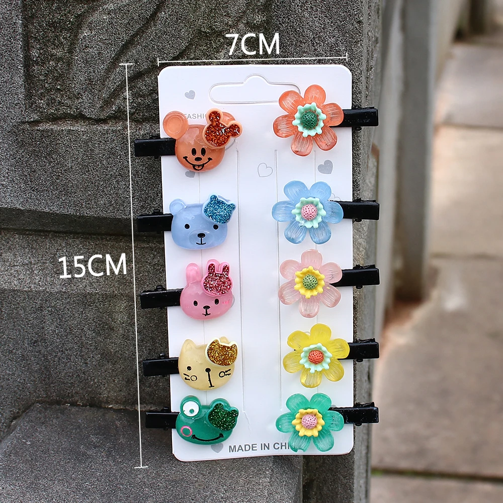 

2~10Pcs/Set New Cute Cartoon Animal Ice Cream Unicorn Hair Clip Girl Sweet Rainbow Hairpins Headband Barrettes Hair Accessories