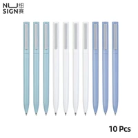 nusigh 10 pcsbox 3 color bullet tip gel pen 0 5mm black ink office school writing pens press type gel pen stationary supplies