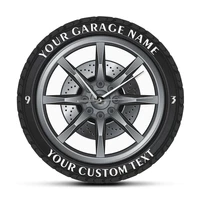 custom your garage name car service repair garage acrylic wall clock tire wheel auto watch vintage mechanic car workshop decor