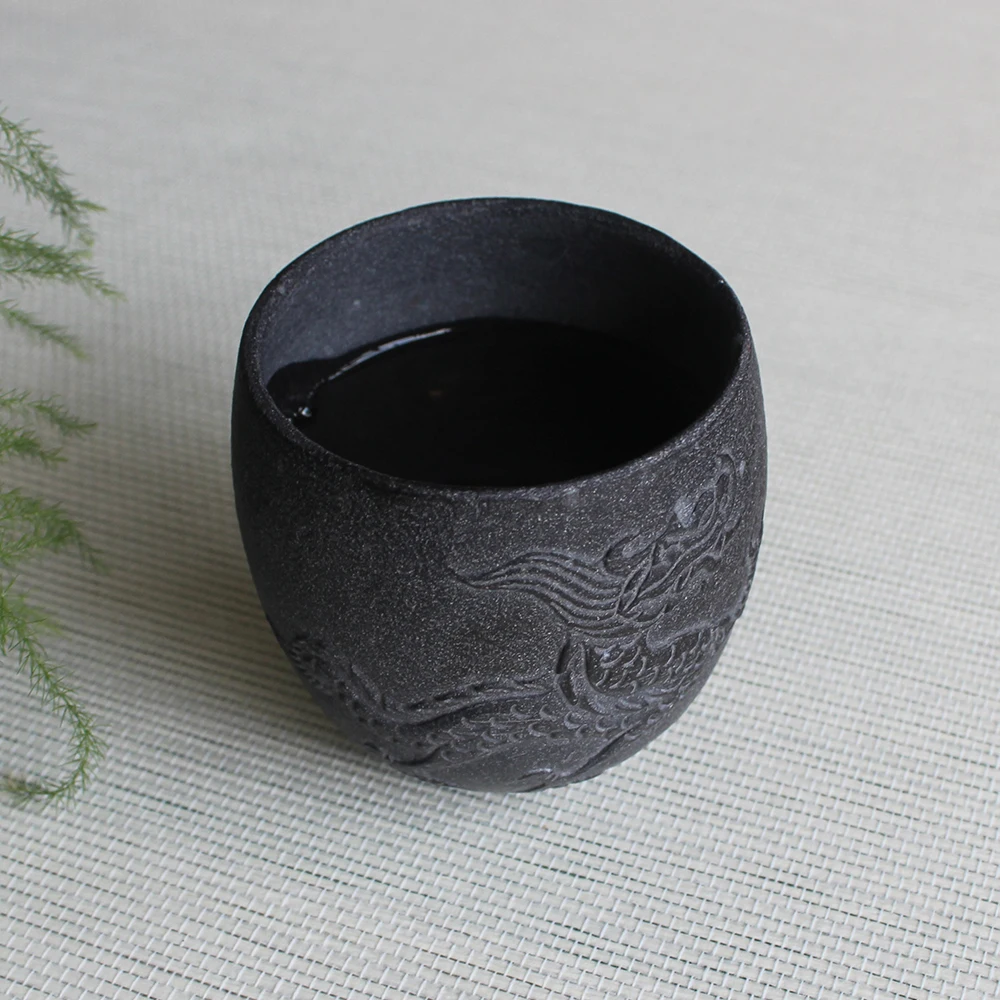 Чайная чашка в китайском стиле винтажная каменная кружка для воды Longfeng простые