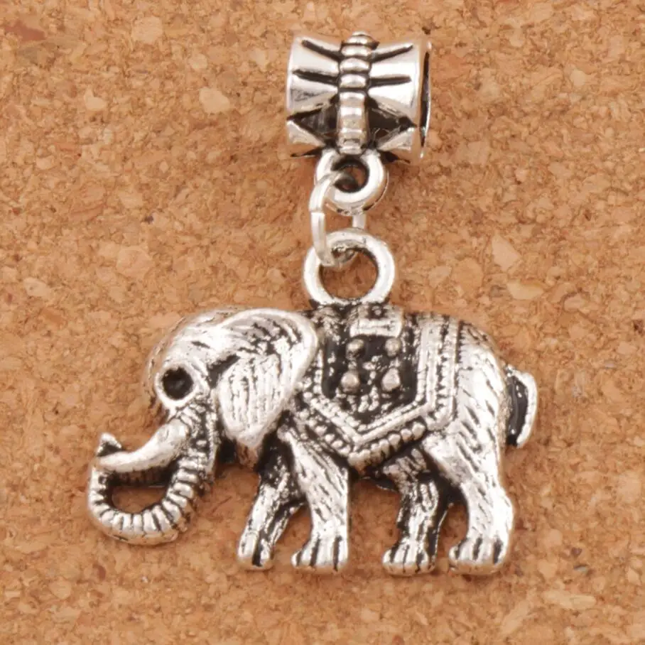 

Mammoth Elephant Big Hole Beads 24x30 mm 80pcs zinc alloy Dangle Fit European Charm Bracelets B1187
