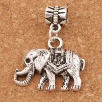 mammoth elephant big hole beads 24x30 mm 80pcs zinc alloy dangle fit european charm bracelets b1187