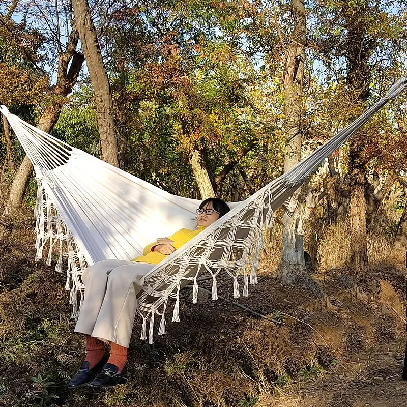 Большой бразильский гамак с бахромой в стиле бохо двойной роскошный раздвижная