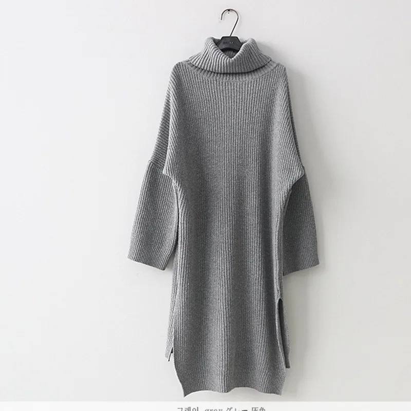 [EWQ] модный длинный шерстяной пуловер трикотажное платье свитер Осень Зима
