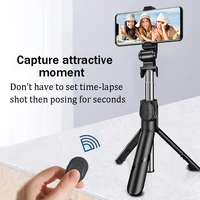 xt 02 selfie stick foldable mini tripod with remote control extendable monopod bluetooth compatible for ios android smart phones
