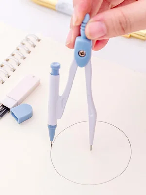 

1pc Compasses Drawing Round Device Kawaii Stationery Compasses Set with Automatic Pencil School Teaching Tools Student Supply