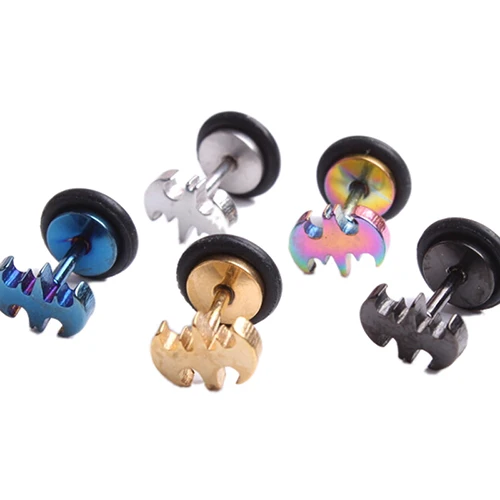 2 шт./пара нержавеющей стали модные женские пирсинговые серьги Унисекс серьги-гвоздики модных украшений подарки 5 цветов на.