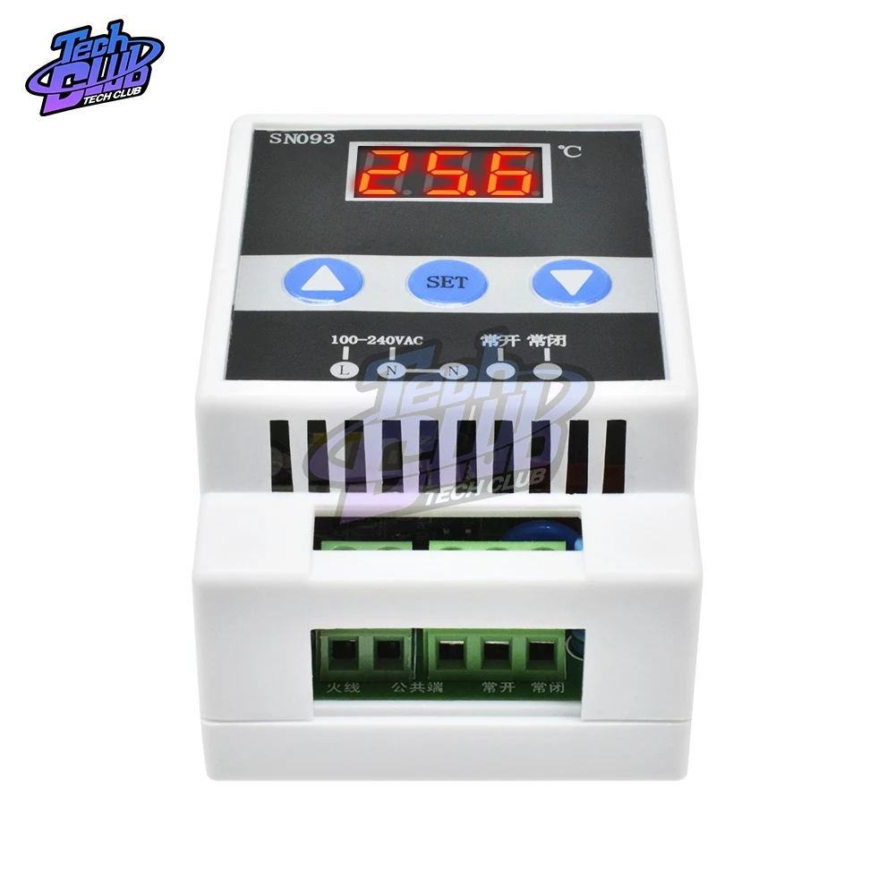 220V Guide Rail температурный Тестер светодиодный цифровой термостат AC 90-250V