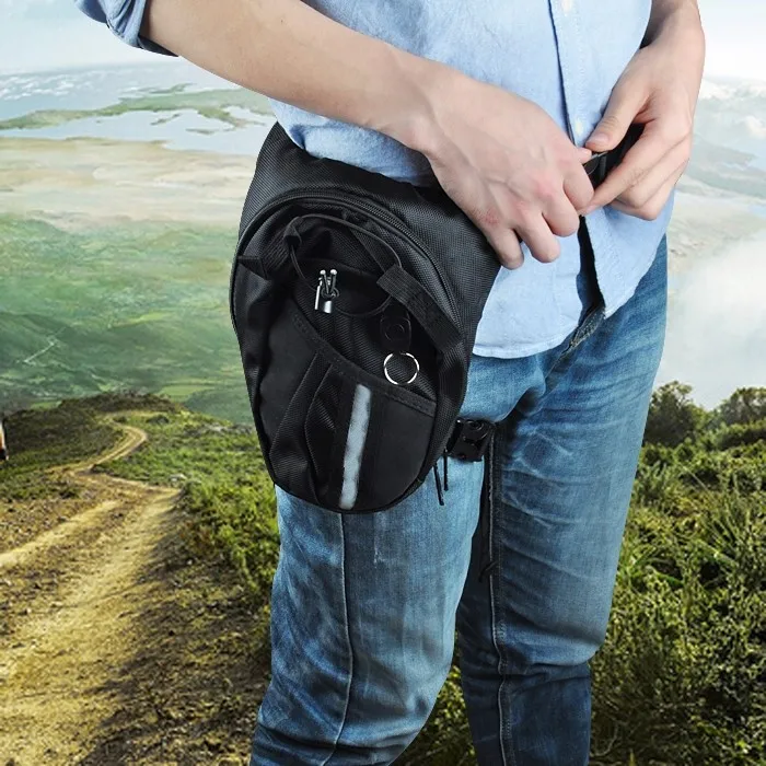 Optional Nylon Polyester Black Drop Leg Motorcycle Bicycle Fanny Pack Belt Bag Handbag |