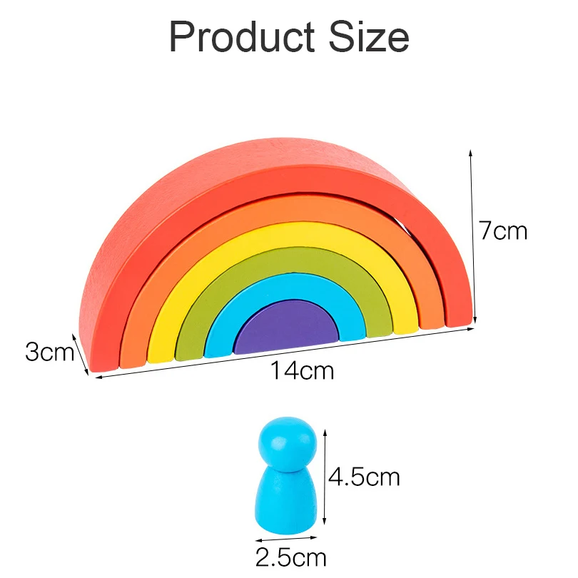 

Hot Arch Bridge Semicircle Rainbow Building Blocks Villain Set Kids Wood Baby Toy Children Montessori Educational Wooden Toys