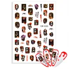 1 шт., наклейка для ногтей на Хэллоуин, Череп, кость, клоун, тыква, слайдеры, змея, аниме, Мультяшные аксессуары для маникюра