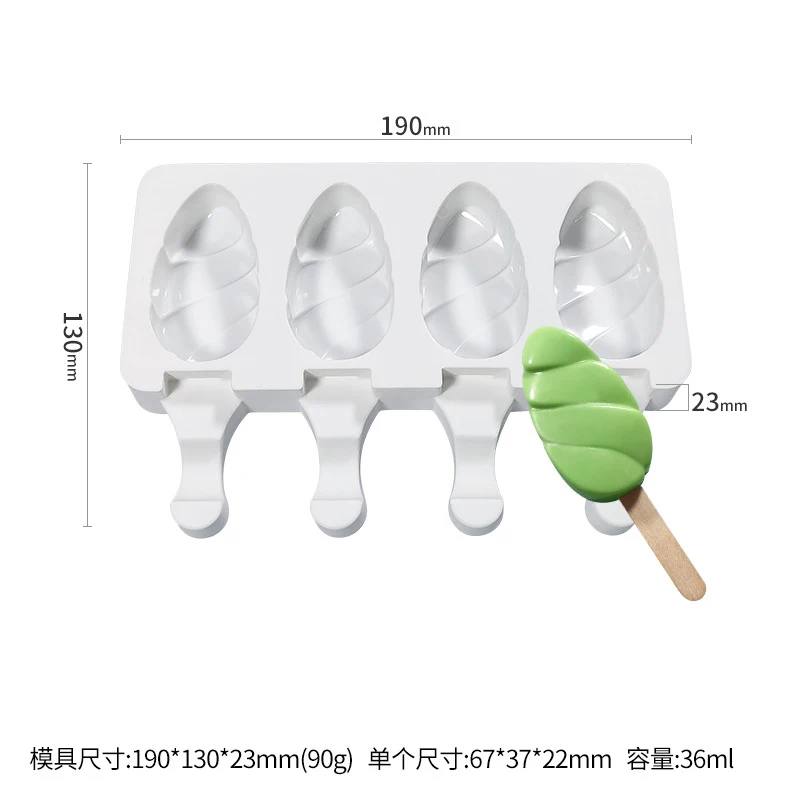 

New 4/8 Cell Food Grade Silicone Ice Cream Mould Ice Cube Tray Popsicle Barrel Diy Fruit Dessert Ice Cream Mold Popsicle Maker