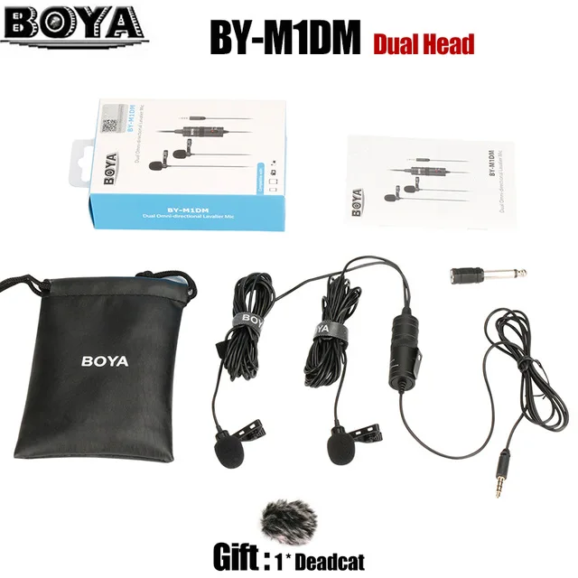 BOYA BY-M1 клип на петличный микрофон Conensor микрофон Vlog Настройка для телефонов DSLR Youtube DJI 3,5 мм адаптер Osmo карманные аксессуары - Цвет: BY-M1DM