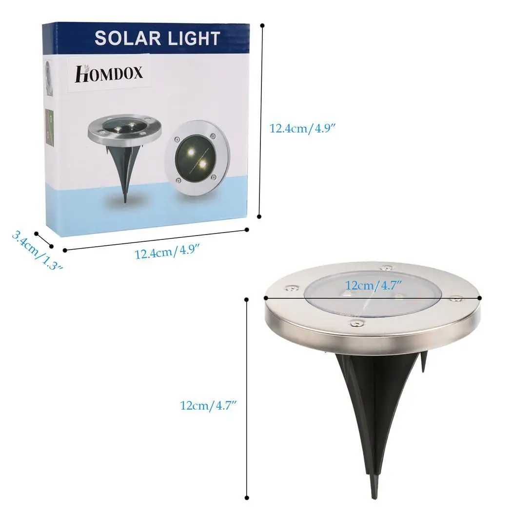 4 шт. СВЕТОДИОДНЫЕ светильники на солнечной батарее Powered Disk pathway огни Открытый