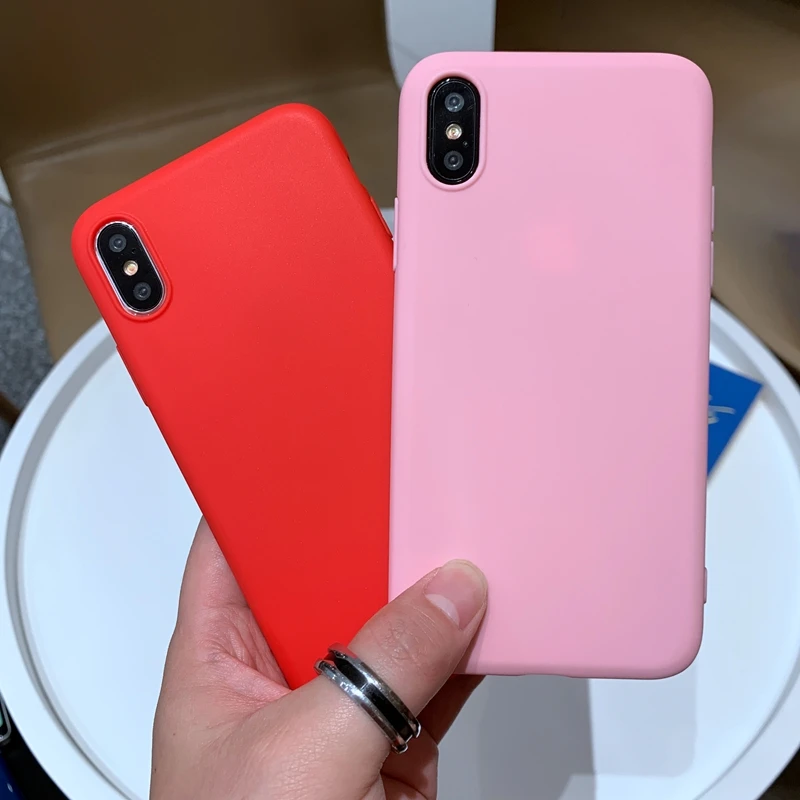 For Apple iPhone 5 5s SE 6 6s 7 8 Plus 11 Pro 10 X XR Xs Max Original Candy Macarons Color Matte Soft TPU Silicone Case Cover |