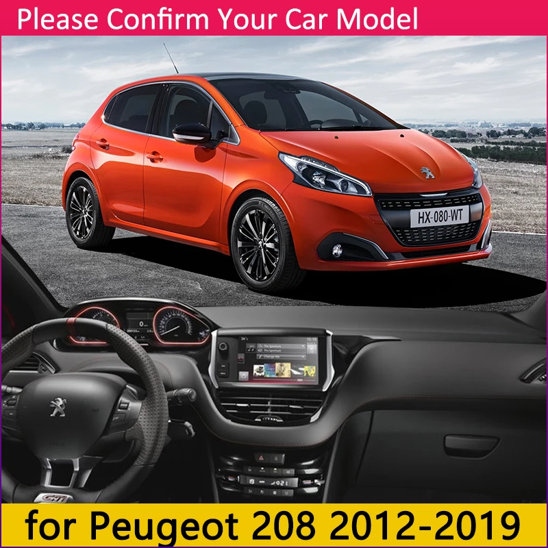 Для peugeot 208 2012~ Противоскользящий коврик на приборную панель солнцезащитный коврик защита аксессуары с покрытием Active Allure GTI