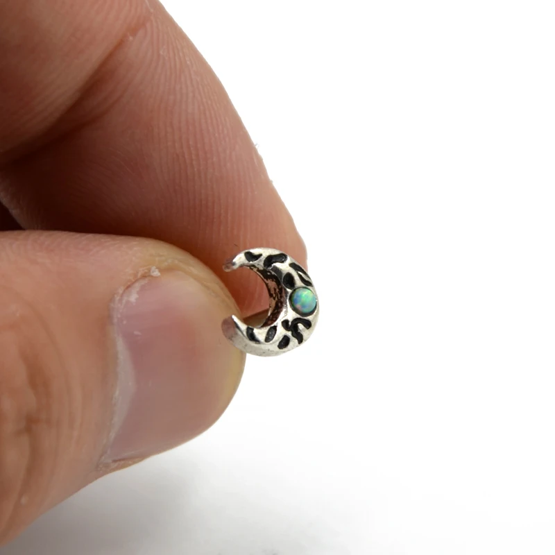 1 шт. хирургическая Сталь Винтаж дерево динозавра опал Луна уха ушной хрящ мочки