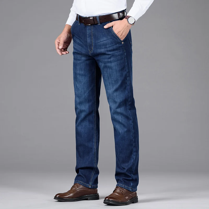 High quality winter new plus velvet thick warm brand clothing men's casual size jeans youth stretch Man | Мужская одежда