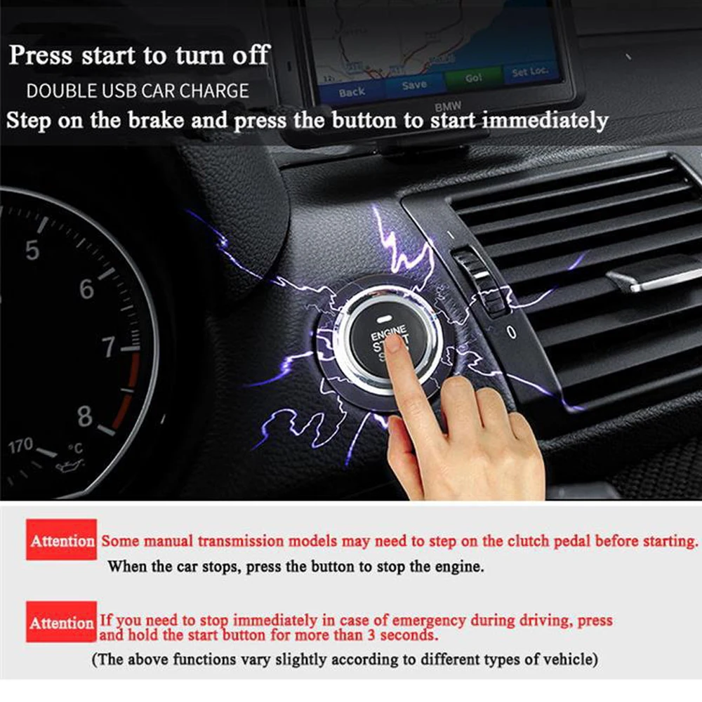 12В автомобильный двигатель запускает систему сигнализации с бесключевым входом