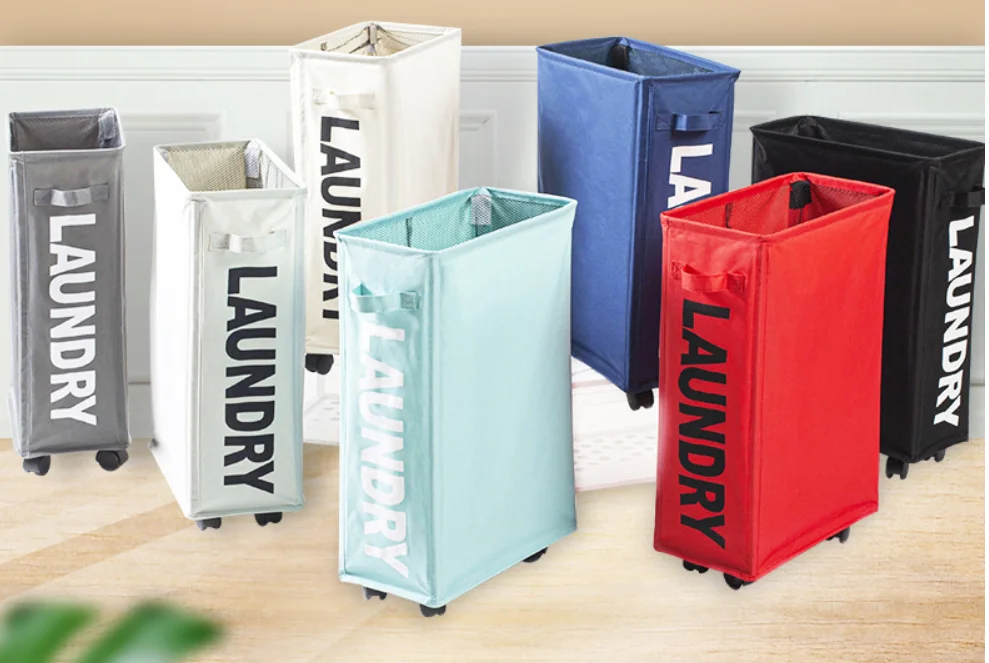 

Foldable Laundry Basket with Caster Wheels Dirty Clothes Bag Washing Storage for Bathroom Bedroom Home College Use Waterproof