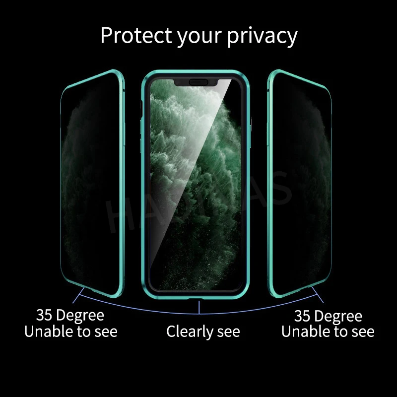Privacy Magnetic Cases For iPhone 7 8 6 Plus X XS MAX XR 6S Anti Peeping Double Sided Tempered Glass Mobile Cover | Мобильные