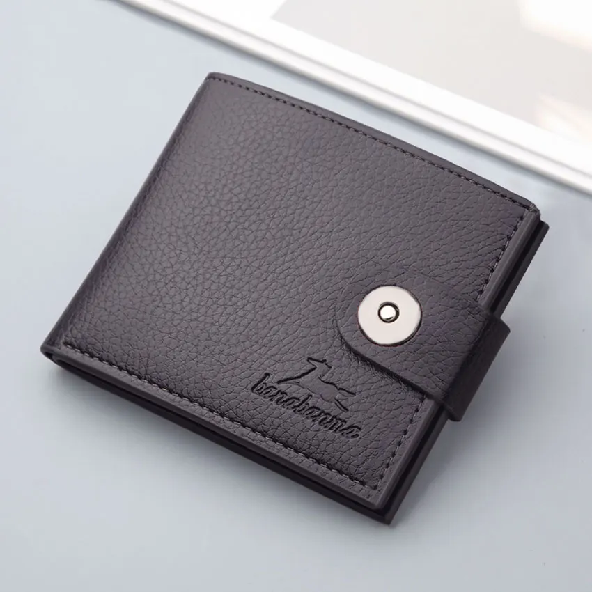 LFZKLZ 2020 new wallet Men's New Fashion mini short Leather Wallet Clip Card Holder Multi-layer Folder Coin Purse clutch bag | Багаж и