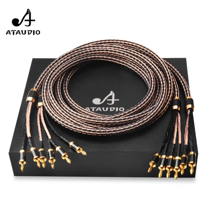 ATAUDIO Hifi Bi проводка кабель для динамика Hi end OCC провод с банановым штекером из