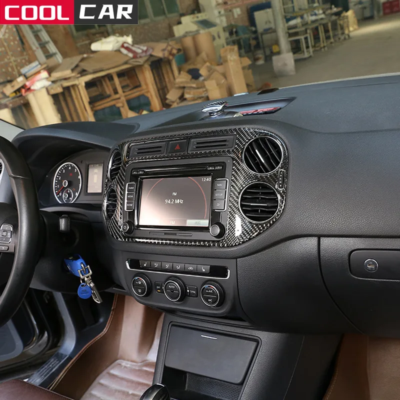 

For VW Volkswagen 10-17 Tiguan Interior Modification True Carbon Fiber Center Console Navigation Panel Decoration Accessories
